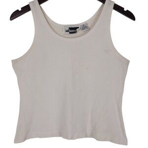 Vintage Basic White Knit Cotton Scoop Neck Tank IDIOMS Brand small/medium